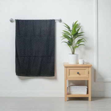 Bath Towel Charcoal Jacquard