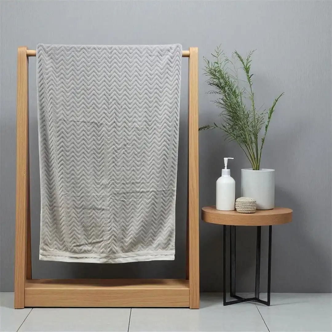 Bath Towel Ash Jacquard