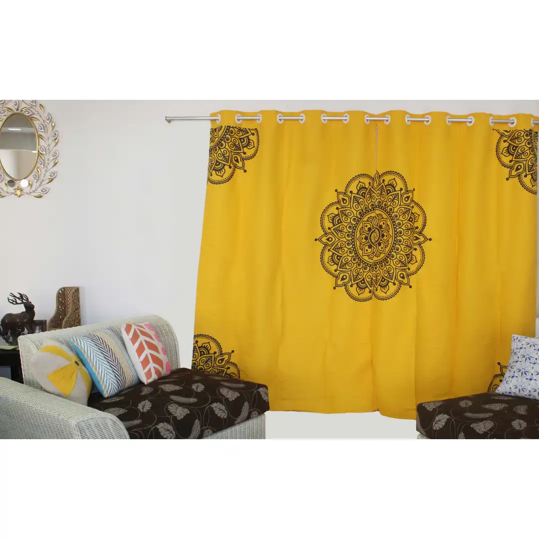 Curtain Yellow Mandala
